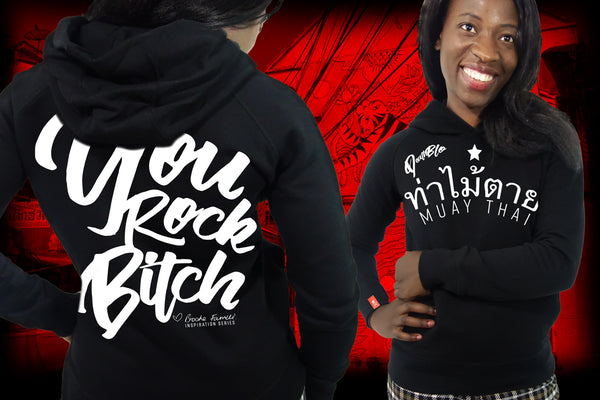 Ladies Muay Thai fitted hoody, You Rock by Brooke | DeathBlo
