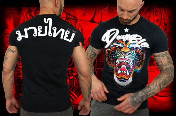 Muay Thai t shirts by Deathblo | Groovy colour tiger