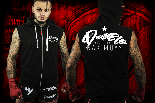 Mens sleeveless Muay Thai combat hoody | Nak Muay | Deathblo